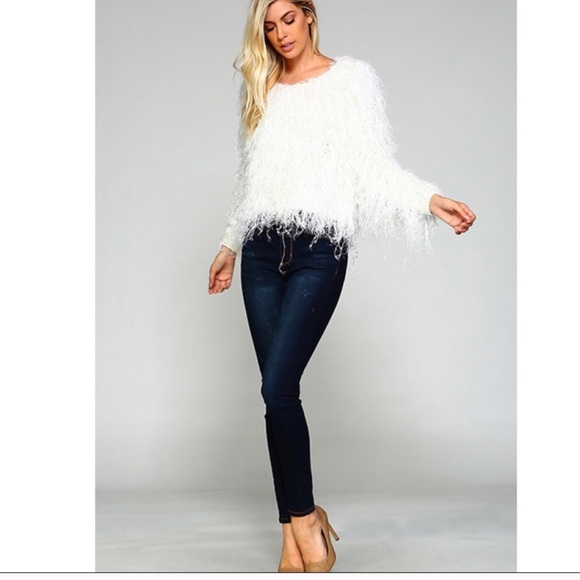 ✨Winter White Fluffy Sweater✨ - Picture 3 of 4